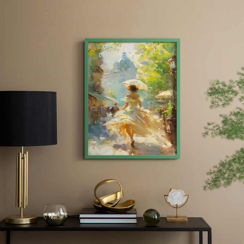 Série CMXVII, reproduction encadrée - bois massif, H 11 po x l 9 po, Vert