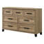Ensemble de chambre à coucher à panneau classique avec finition brune-370142454-370142450