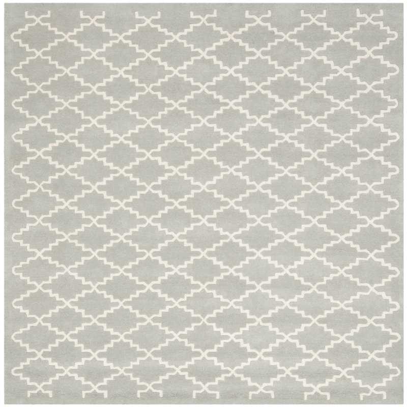 Carolene Hand Tufted Wool Geometric Rug, Square 7'
