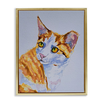 Orange Cat Expression Floating Frame, design by Tatiana Roberts