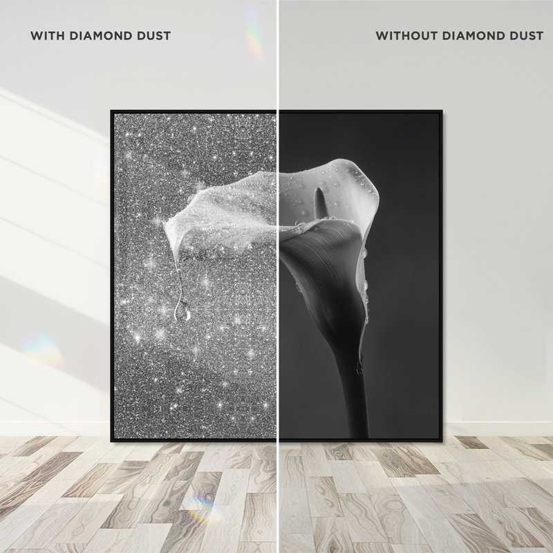 Midnight Rain Floral & Botanical Canvas Print by Oliver Gal, Black Frame, 12 x 12, 21"H x 21"W, Black Floater Frame