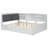  Solid Wood Platform Full Bed with Trundle and Storage Headboard-896484974