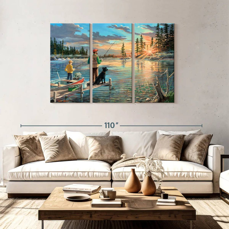Fishing At Dawn, 48" H x 74" W