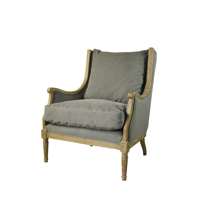 Fauteuil Rodney, Polyester gris givré