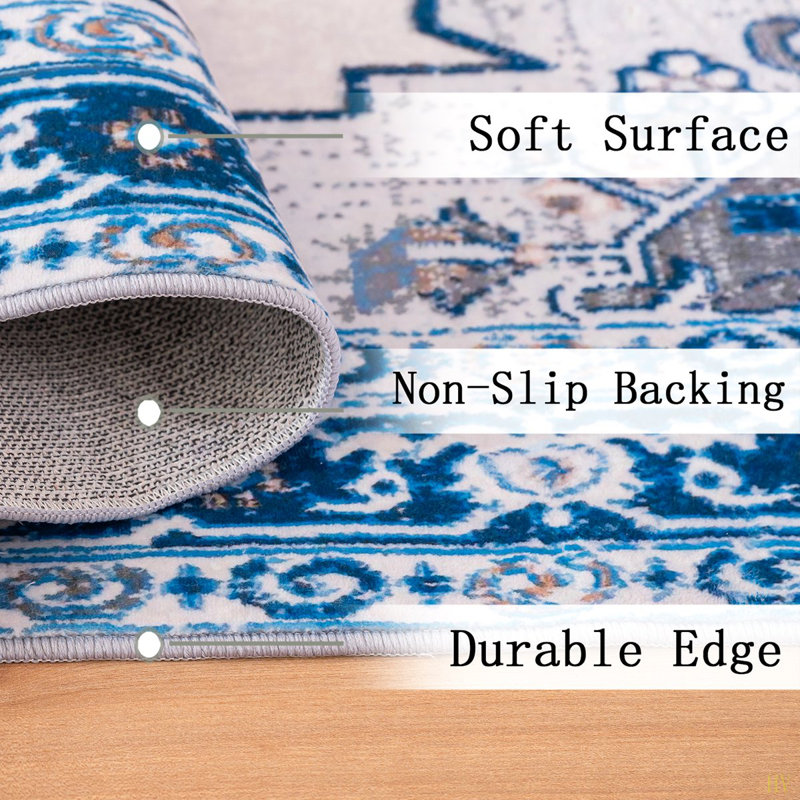 Tapis lavable antidérapant 5 x 7 po Vintage Bohemia