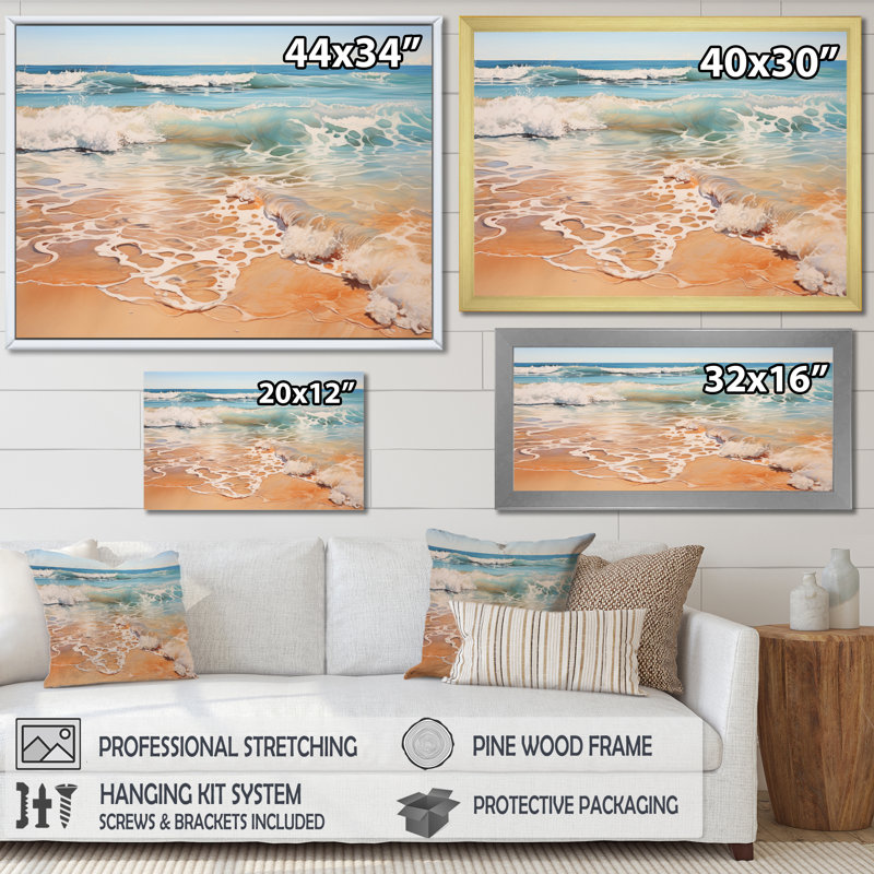 Greece Coastal Serenity I - Landscapes Canvas Art Print, H 30 po x l 40 po x P 1,5 po, Cadre flottant noir