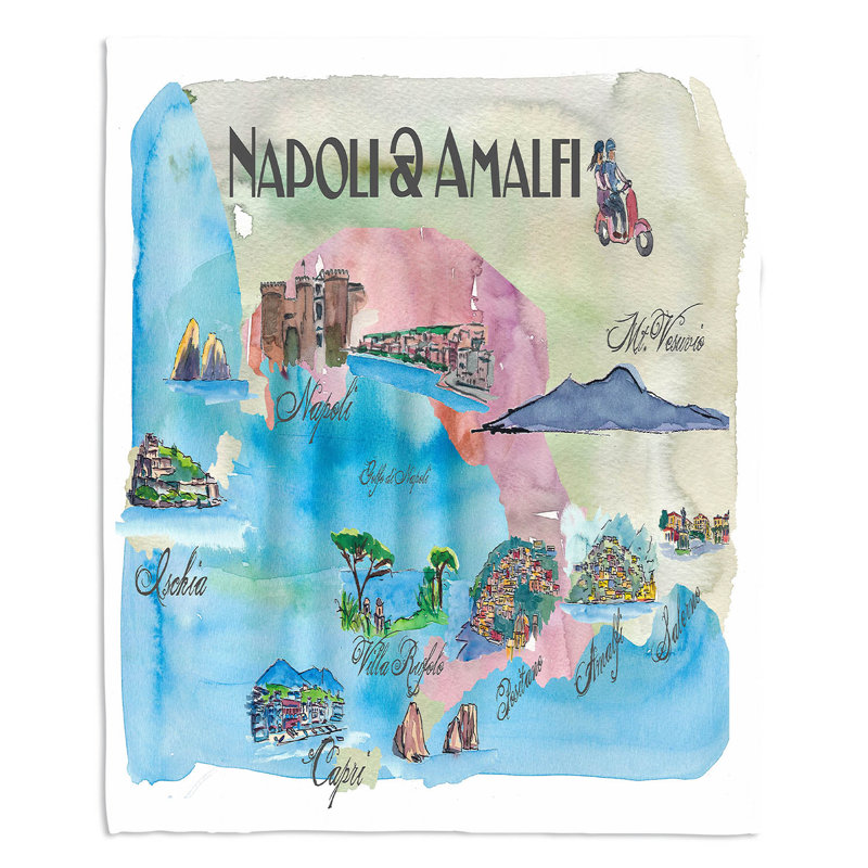  Couverture touristique Amalfi Italie, 51 po x 60 po