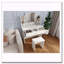 Commode 1 tiroir avec tabouret et miroir ajustable