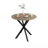 31.5 Inch Round Dining Table, Small Circle Kitchen Table with Metal Black Legs for 2-4 people,Modern Dining Room Table, Brown (only table)