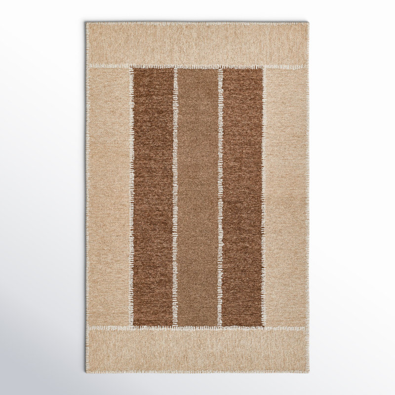 Hand Tufted Wool Geometric Rug, Rectangle 3'6" x 5'6"