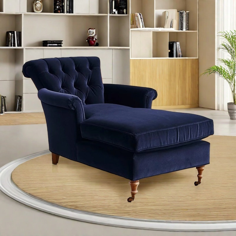 Élégante chaise en bois massif, Bleu très foncé