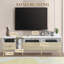 Téléviseur moderne avec 3 tiroirs et tablettes ouvertes, console multimédia pour téléviseurs de 80 po ou moins, centre de divertissement pour salon, conception de couleur assortie
