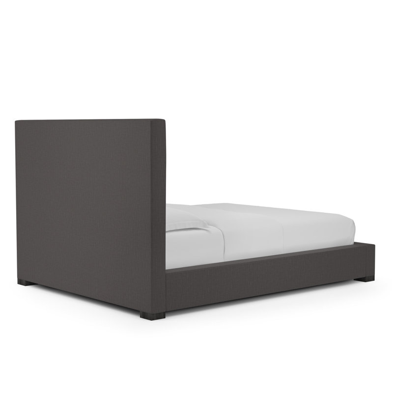 Sloan Upholstered Bed, Full, Ebony, Box Weave Linen Graphite