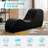Curved Velvet Yoga Chaise Lounge with Removable Washable Cover, Black-763240008