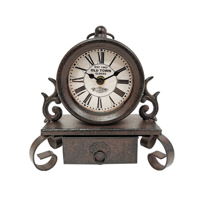 Analog Quartz movement / Crystal Tabletop Clock in Brown