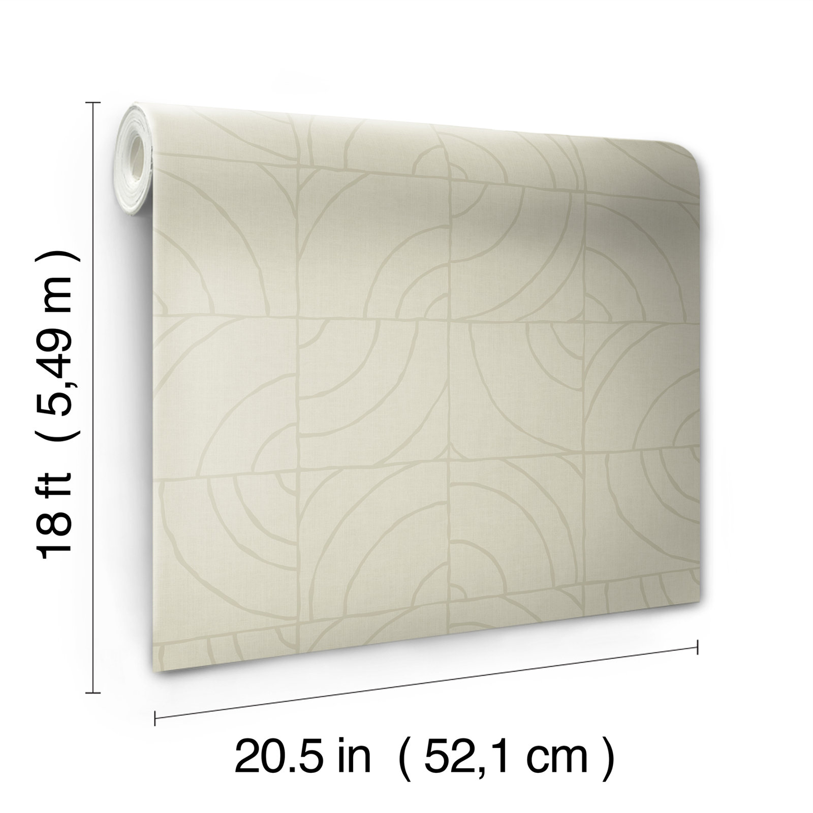 Adalard Peel & Stick Geometric Wallpaper, Taupe