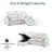 L-Shaped Linen Sleeper Sectional Sofa Bed with Storage Chaise, Solid Wood Frame, USB Charging-1672139322