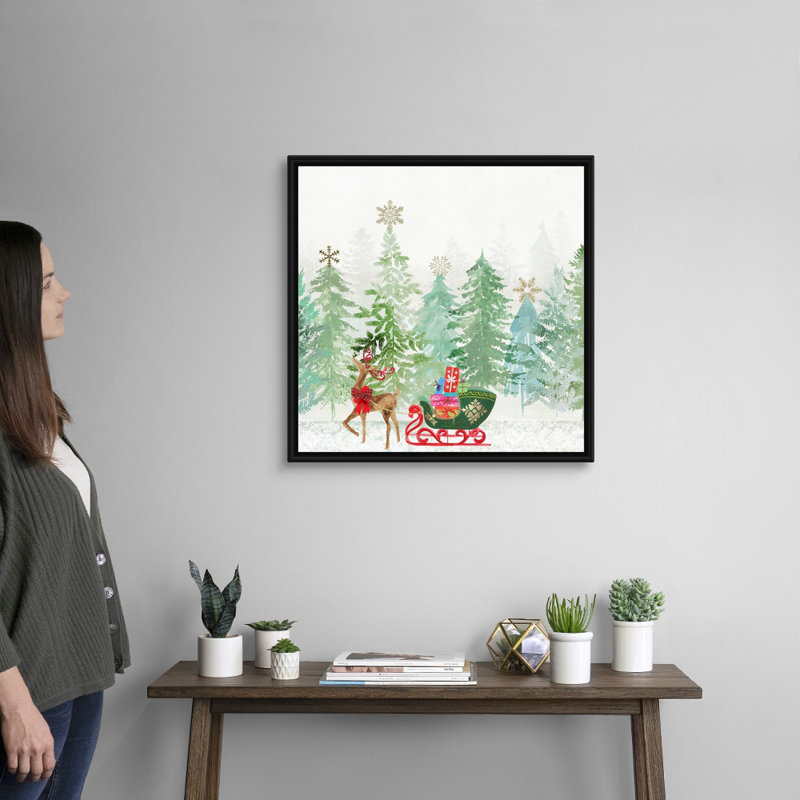 Holiday Greetings - reproduction d'art sur toile, H 26 po x l 26 po x P 1,75 po, Cadre noir