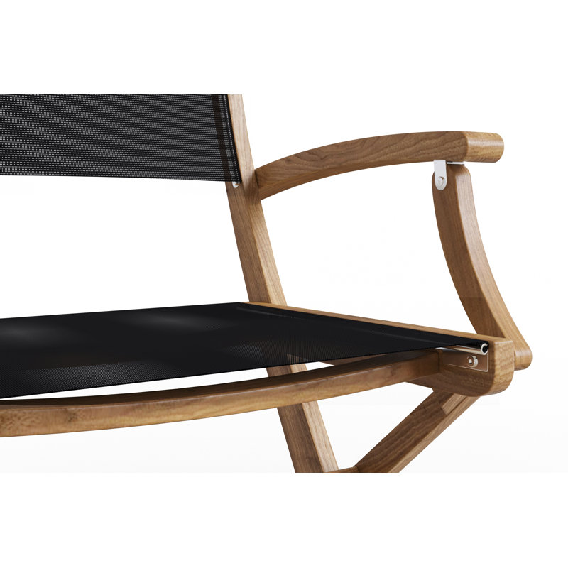 Chaise de salle à manger d'extérieur en bois Nawa, Bois naturel / noir
