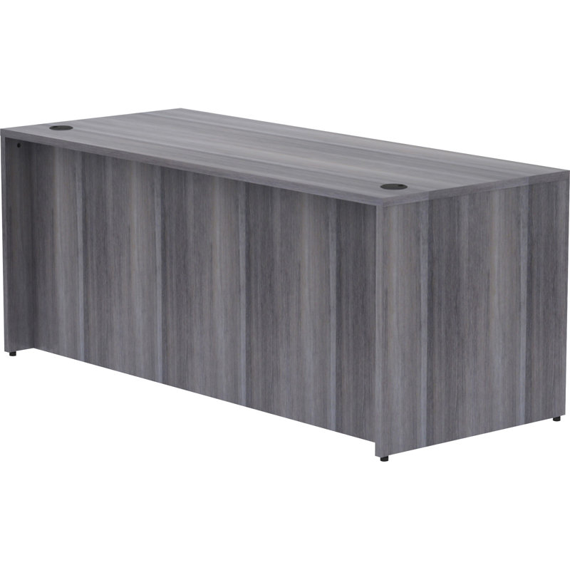 Weathered Charcoal Laminate Executive Desk Shell - 72" Width