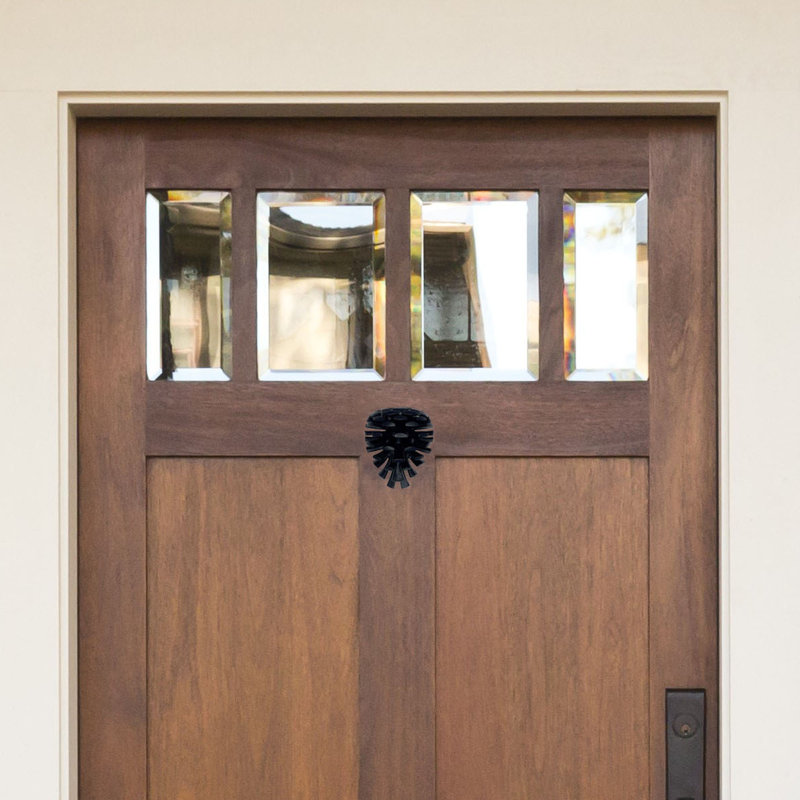 Heurtoir de porte pomme de pin, H 4,5 po x l 3 po x p 3 po, Noir mat