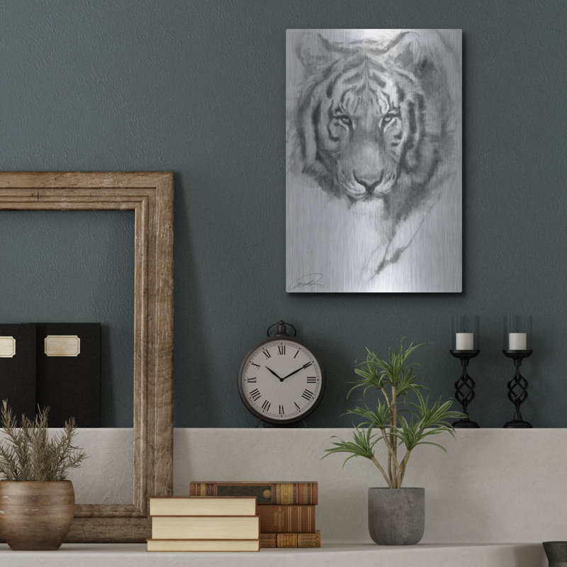 "Portrait d'un tigre" par Robert Campbell, H 16 po x l 12 po