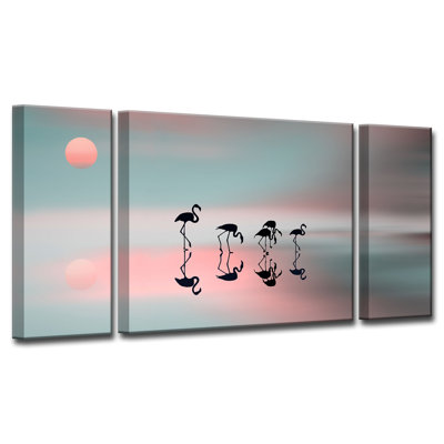 " Family Flamingos " 3 - Pieces