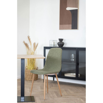 Elihu 47cm H Polyester Upholstered Parsons Chair in Green