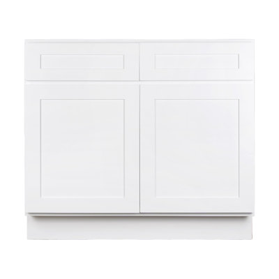 Koville B39 White Shaker Base Kitchen Cabinet With Plywood Box
