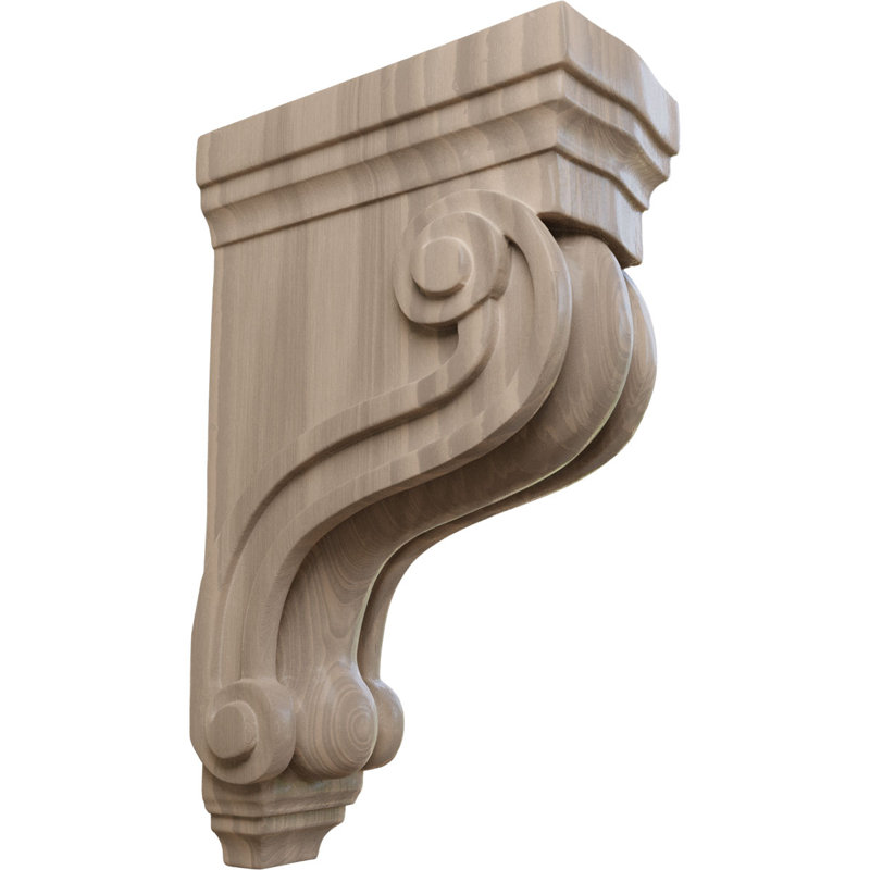Boston Corbel, Noyer, H 10,5 po x l 3,38 po x P 6,5 po