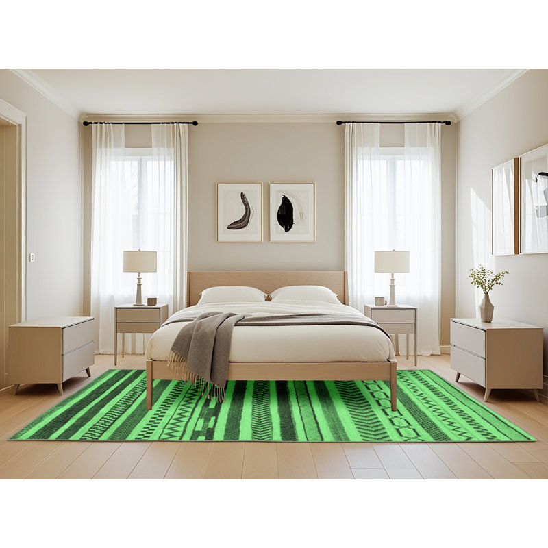 Washable Geometric Indoor Rug, Rectangle 5' x 8'