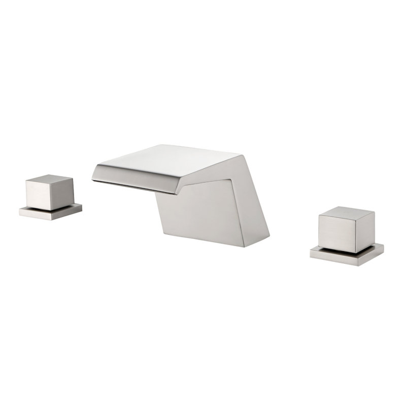 Widespread 2-handle Bathroom Faucet with Drain Assembly, Brushed Nickel