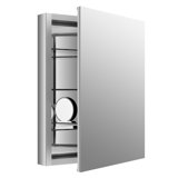 Verdera Aluminun Medicine Cabinet with adjustable Flip Out Flat Mirror, 24" W x 30" H