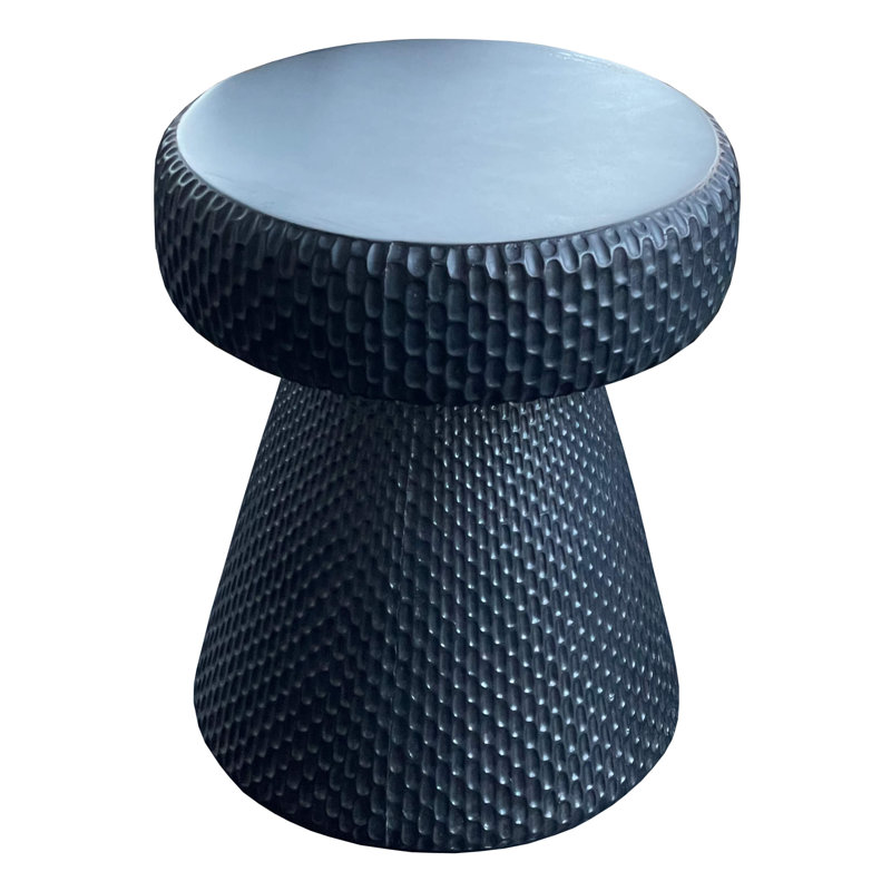 Myrie Fiberstone Outdoor Ottoman, Black