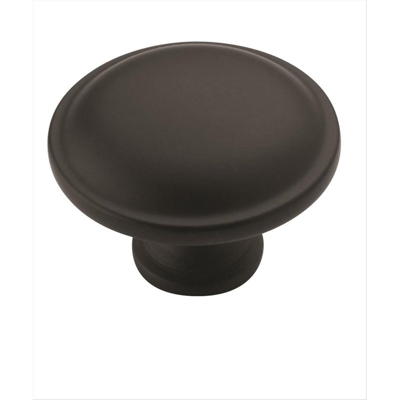 Bouton d'armoire noir mat de 1-1 / 4 po (32 mm) Everyday Heritage, Noir mat