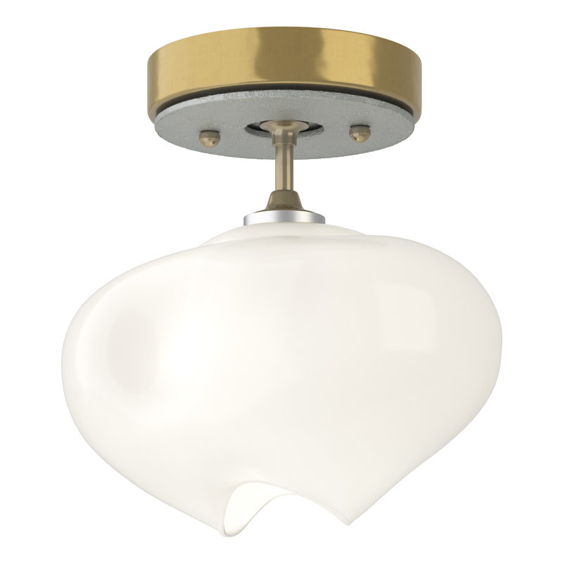 Plafonnier semi-encastré 1 lumière Ume, Platine rétro, Laiton moderne