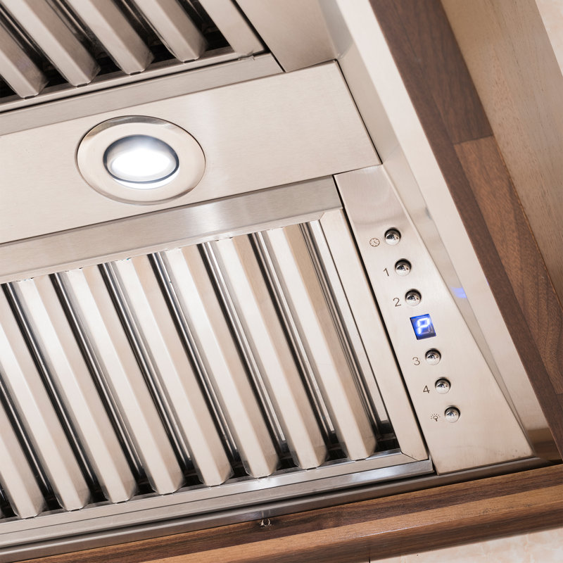Hotte murale en bois avec conduit ZLINE Designer Series, Noyer, L 30 po