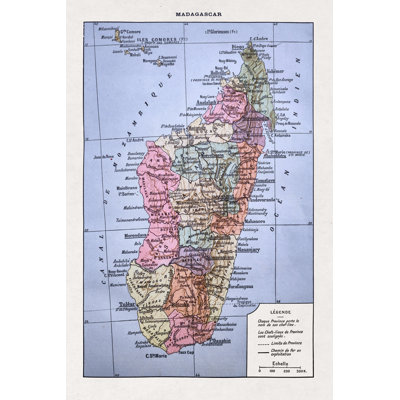 " 19Th Century Map Of Madagascar "