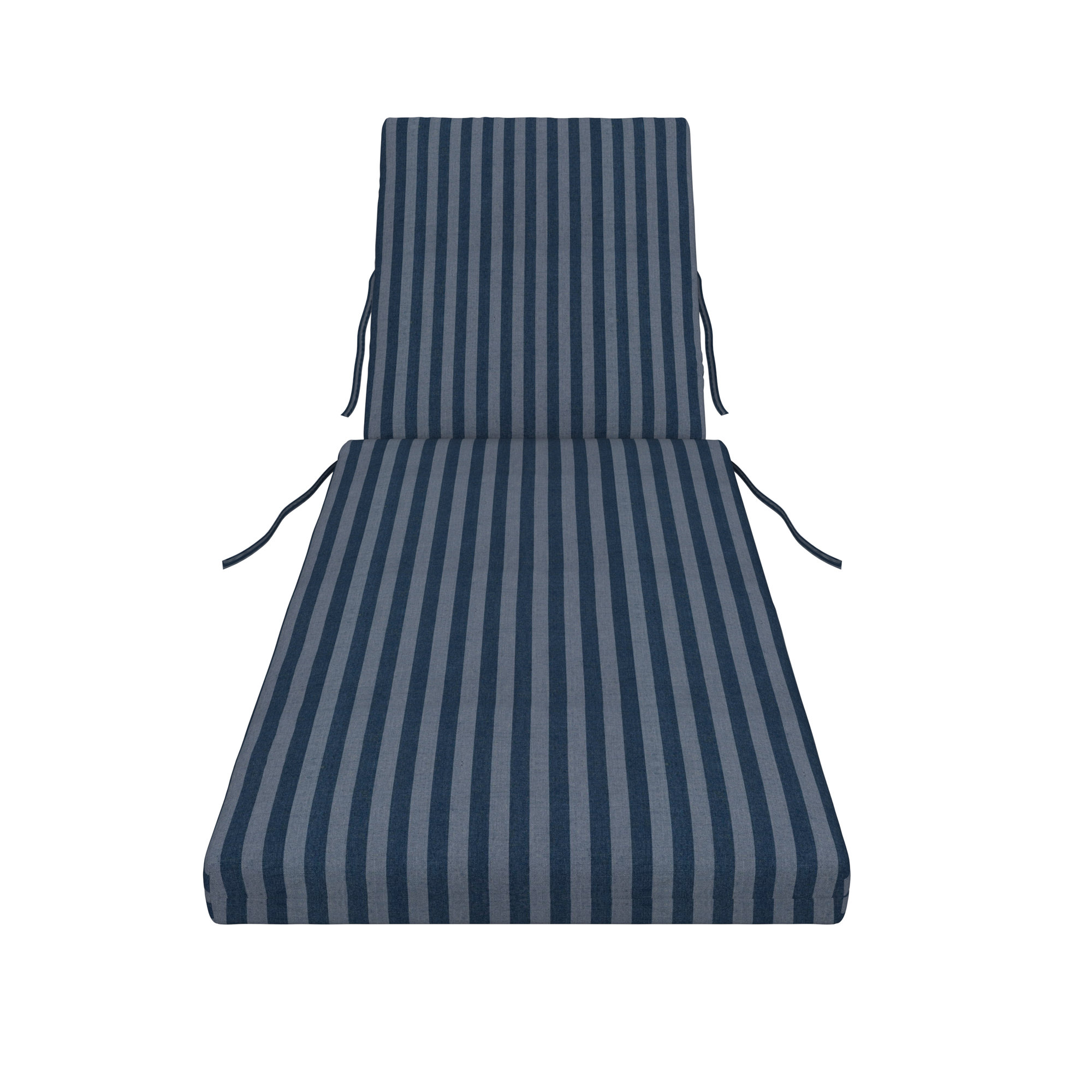 Kacy Sunbrella Outdoor Chaise Lounge Cushion, 25" W x 47" D, Sail Away Denim