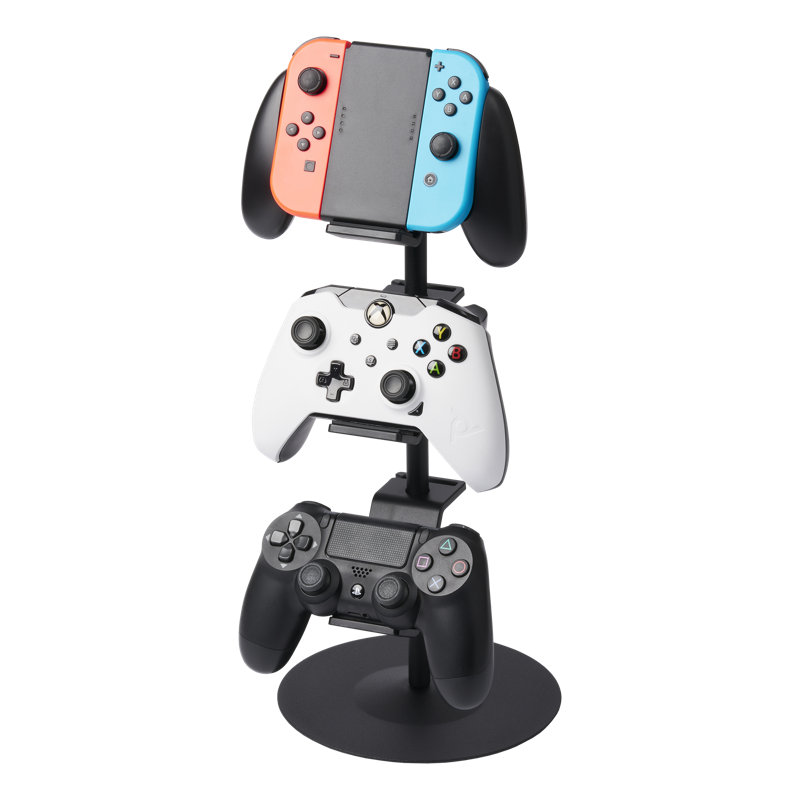 Yamazaki Home Universal Adjustable Game Controller Stand/Controller Holder, Steel, Adjustable Tiers, Black