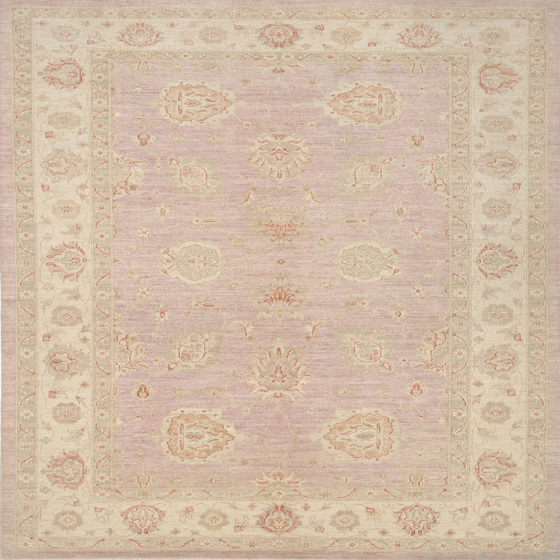 Tapis traditionnel violet / beige Guarascio, Carré 6 pi