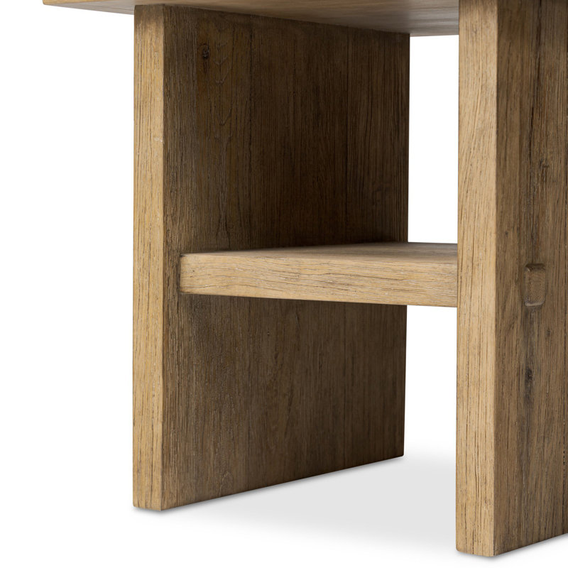 Zeno End Table, Distressed Blonde Oak