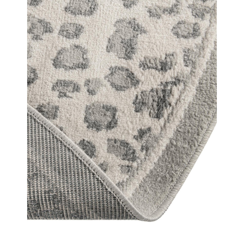 Tapis Pardus Teonni, Grey, Rond 3 pi 1 po