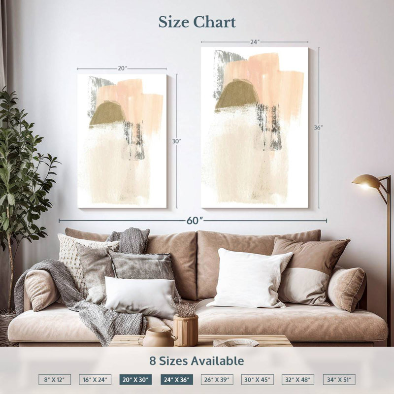 Avery Blush Abstract V, 36" H x 24" W