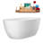 60" Streamline Soaking Glossy White Freestanding Tub and Tray With Internal Drain-101413152