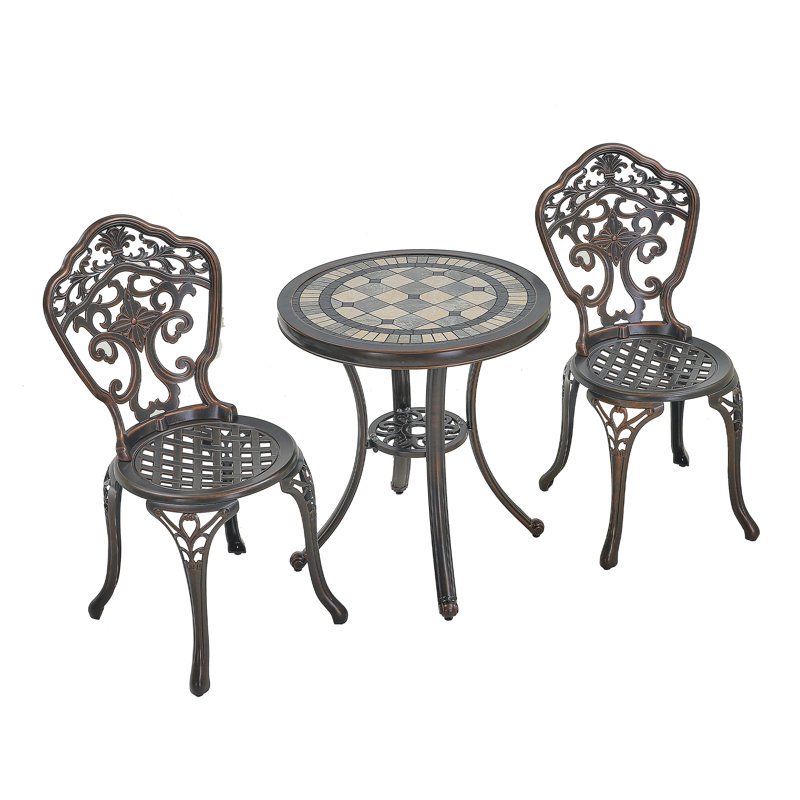 Miller 2 - Person Patio Dining Set with Round Table, Brown