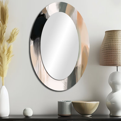 Peinture de formes abstraites III - Miroir mural moderne ovale