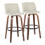 Tabourets de bar 30 po à hauteur fixe Thea avec pieds en bois cintré et repose-pieds rond Thea-94398858-94398862-94398867