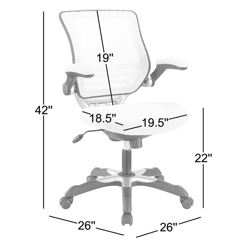 Modway Edge Task Chair, Mesh, White