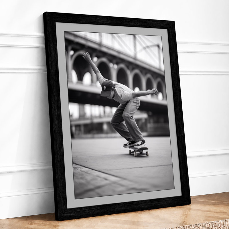 Skater Under Arches Industrial - Print, Black, A4 - 29.7 x 21.0 cm